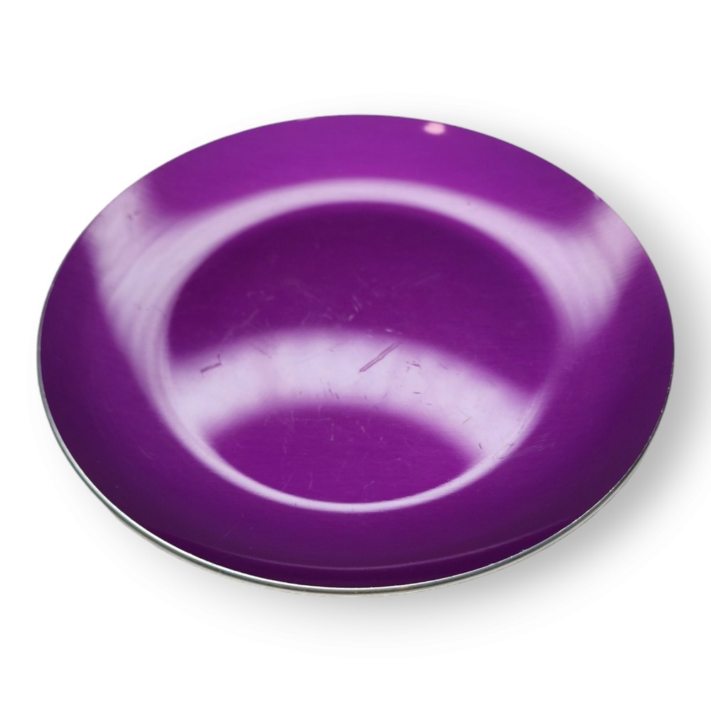 Emalox Norway Plate Enameled Aluminum 7.5in Purple Vintage MCM Scandinavian